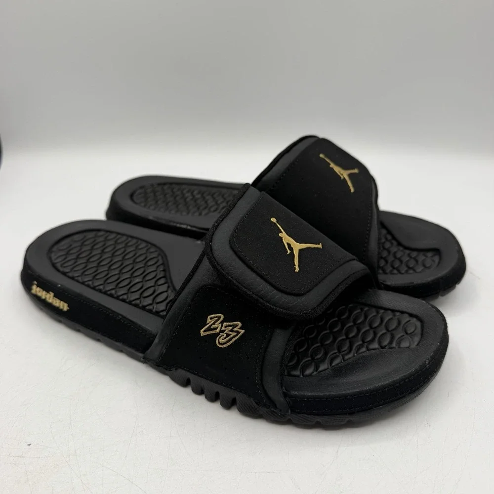 Air Jordan Hydro 2 Premier Slide Mens Mens Sz 13 Black/Metallic Gold Sandals